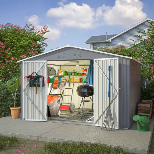 Garden shed 10x8ft metal apex - shed,