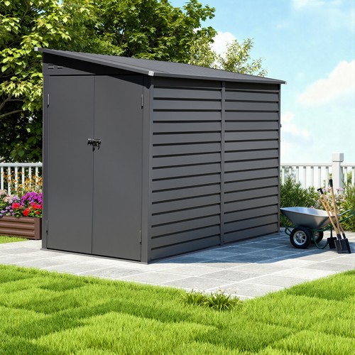 Metal steel garden shed - steel,