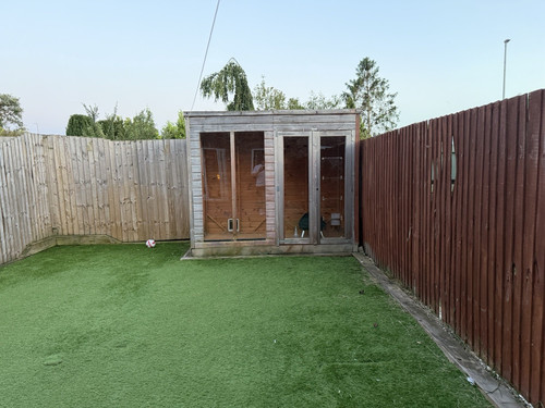 Wooden pent roof garden shed - pent,