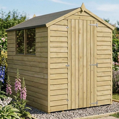 7x5 wooden garden shed - shed, single
